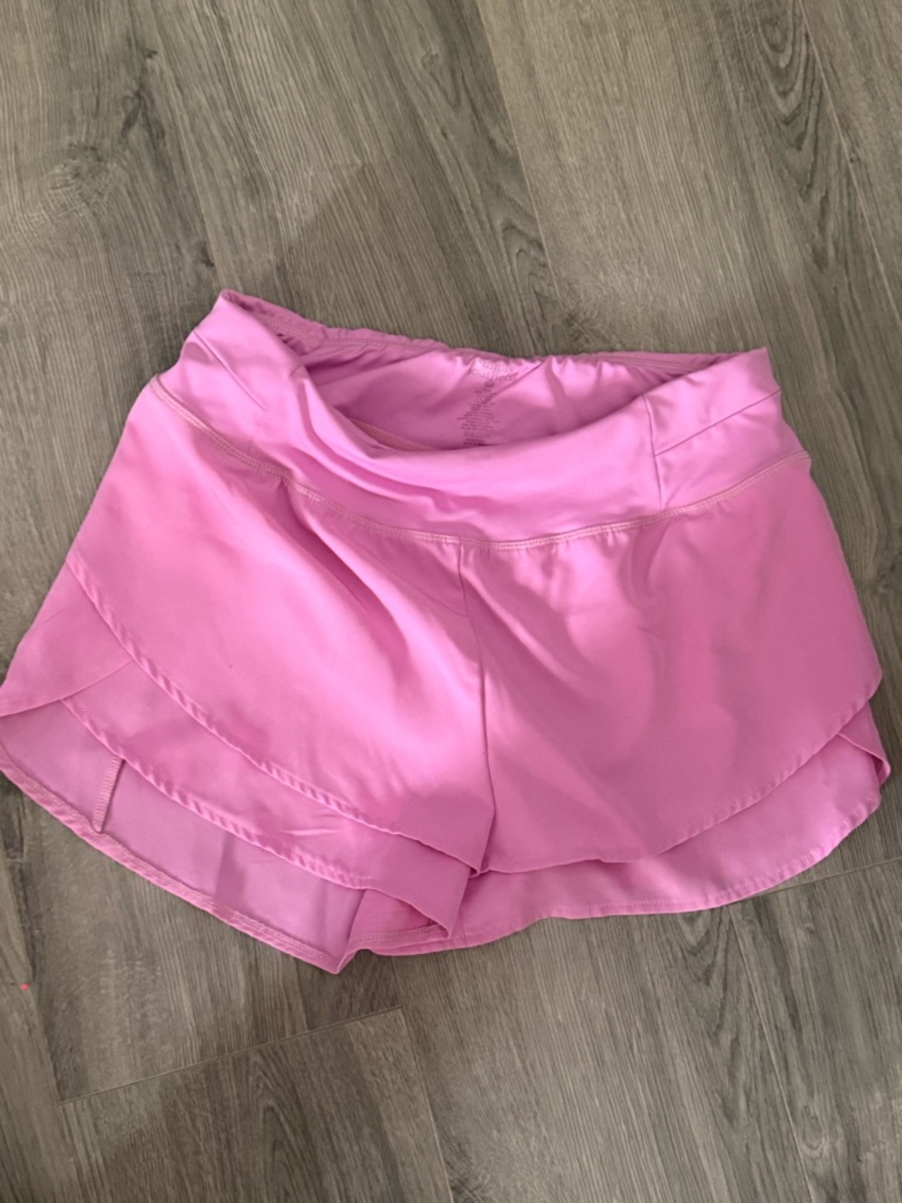 Women's Pink Layered Active Shorts